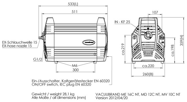 MD 12C NT - 尺寸規(guī)格表