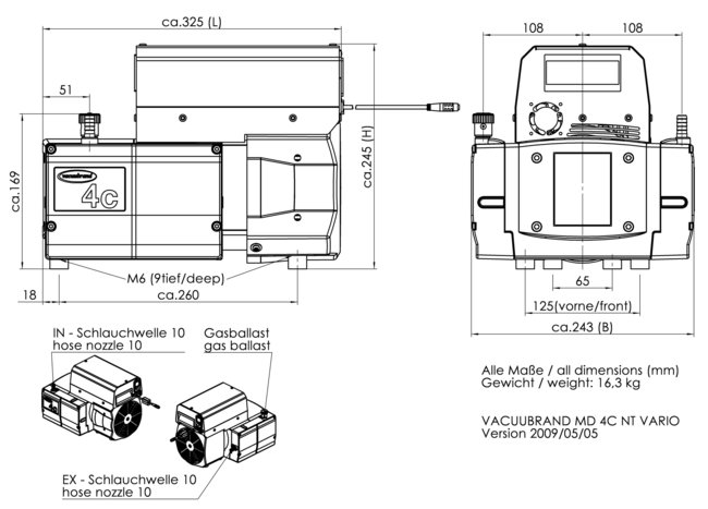 MD 4C NT VARIO - 尺寸規(guī)格表